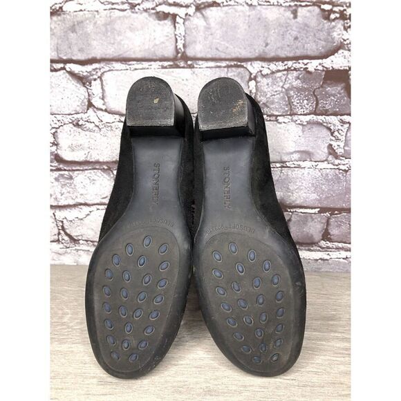 Stonefly Black Suede Leather Slip On Round Toe Dress Heels Women Sz 39EU/8.5M US - Picture 6 of 16